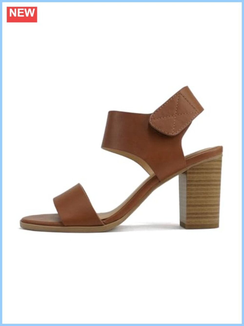 Women's Round Toe Chunky Heel Ankle Strap Dress Sandals Nubuck Faux Leather